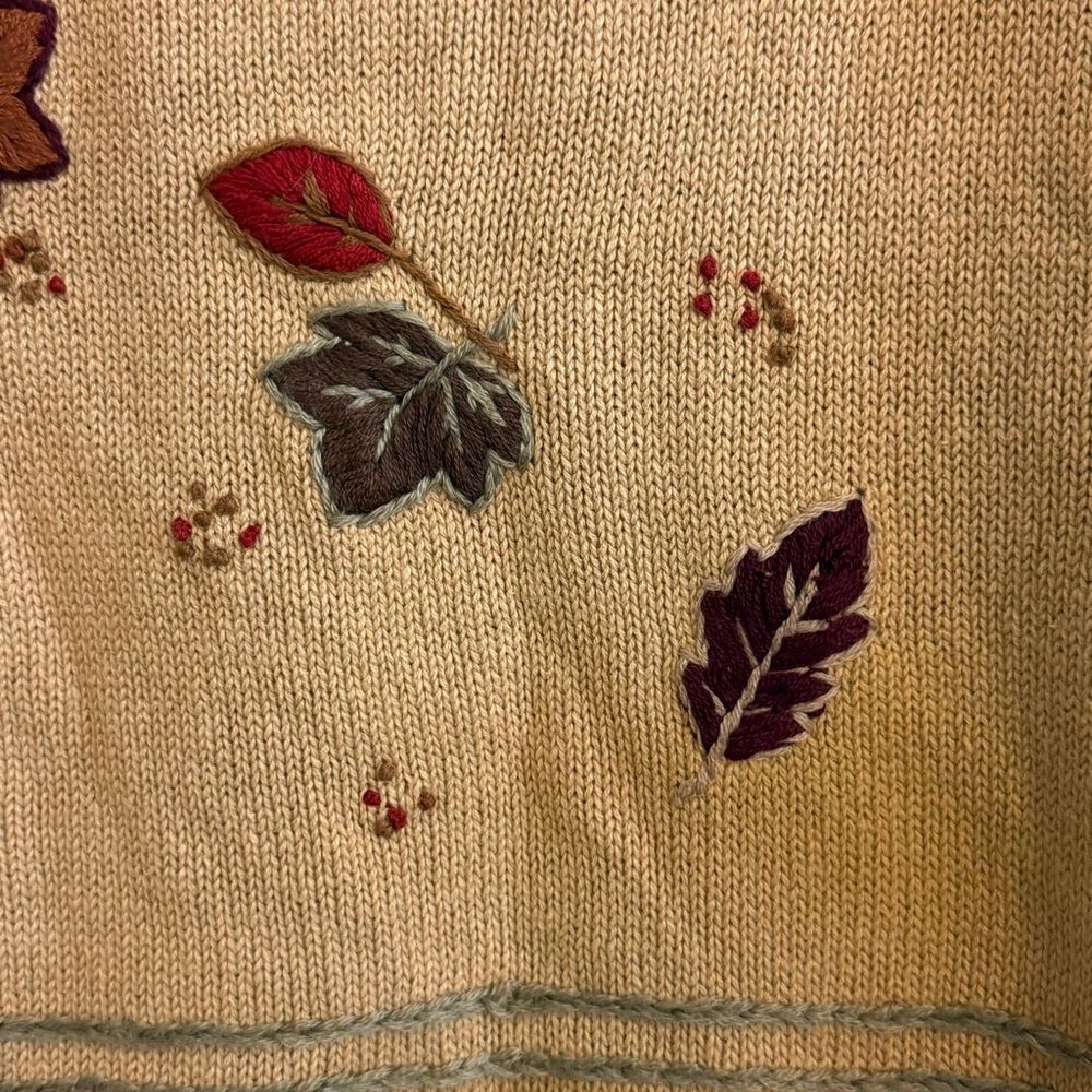 Leaf Patterned Sweater - Picture 3 of 6